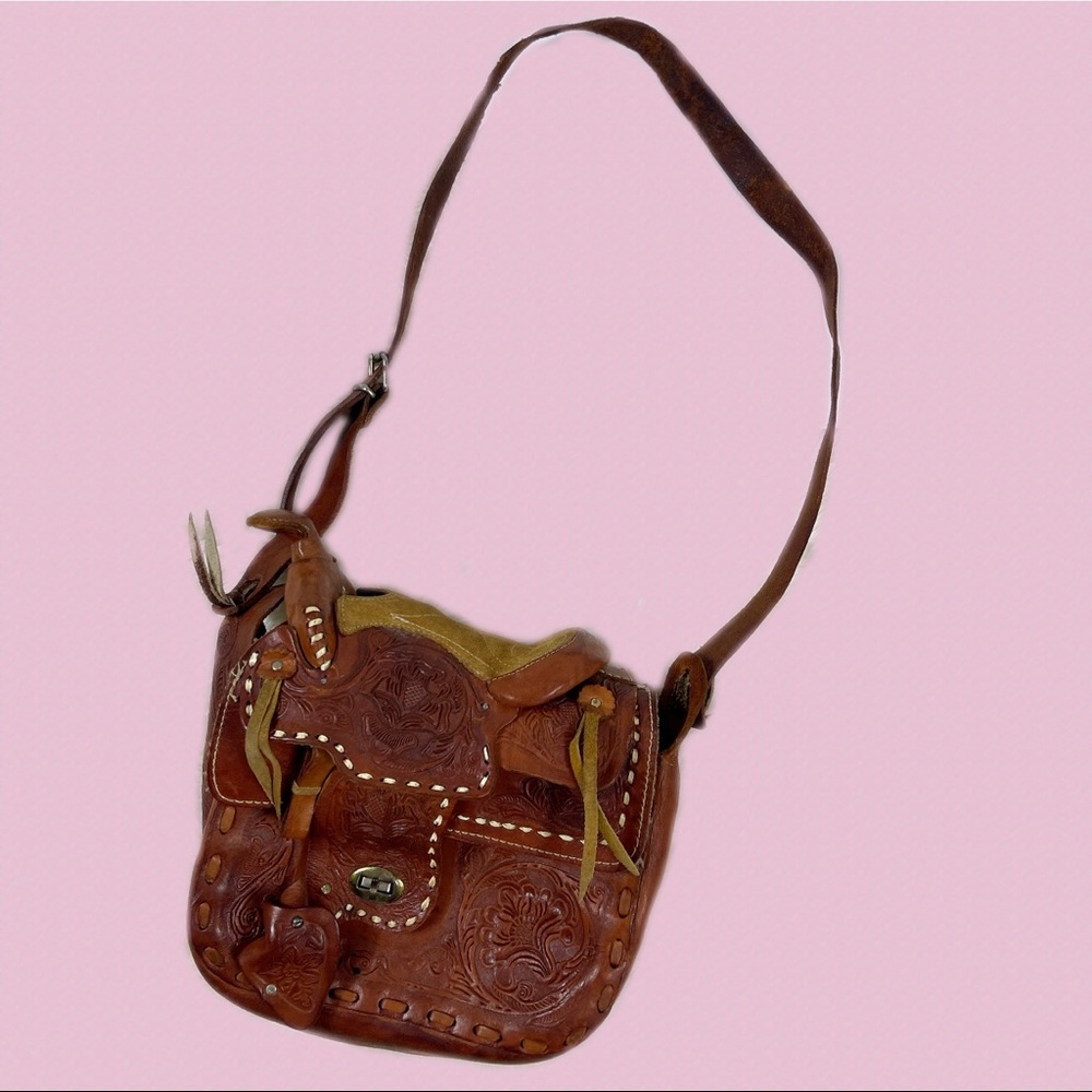 Western Leather Horse Saddle Bag Saddle Purse